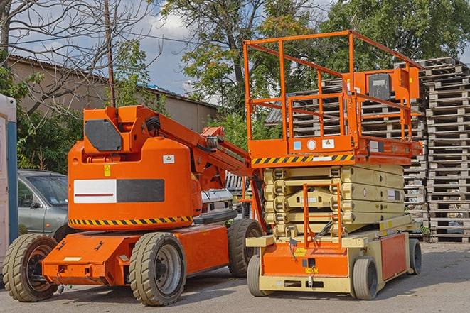 warehouse forklift handling large cargo in Winters